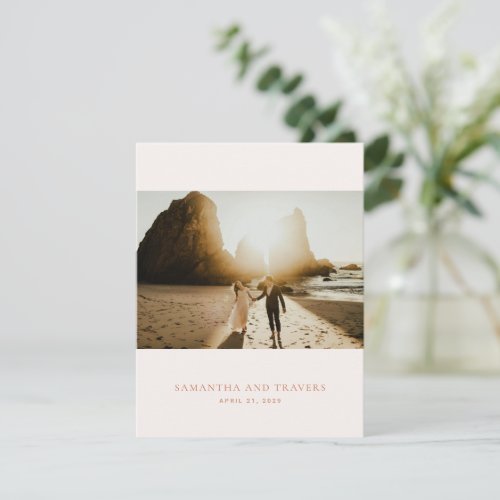 Samantha Burnt Orange Traditional Elegant Wedding Thank You Card