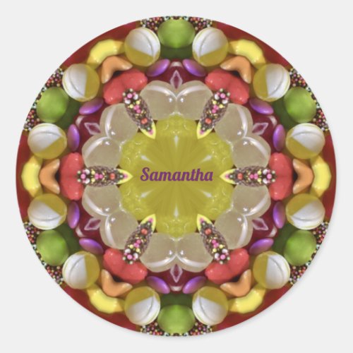 SAMANTHA  EASTER CANDY  CLASSIC ROUND STICKER
