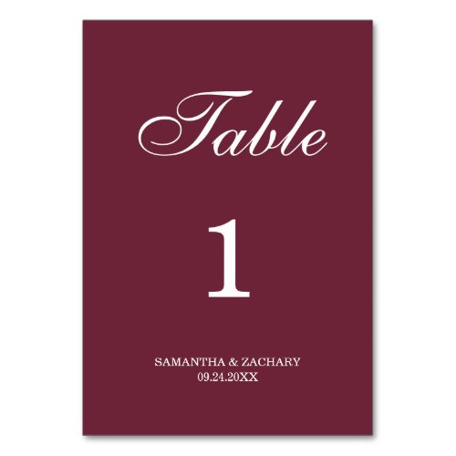 Samantha Elegant Simple Wedding Double_Sided Table Number