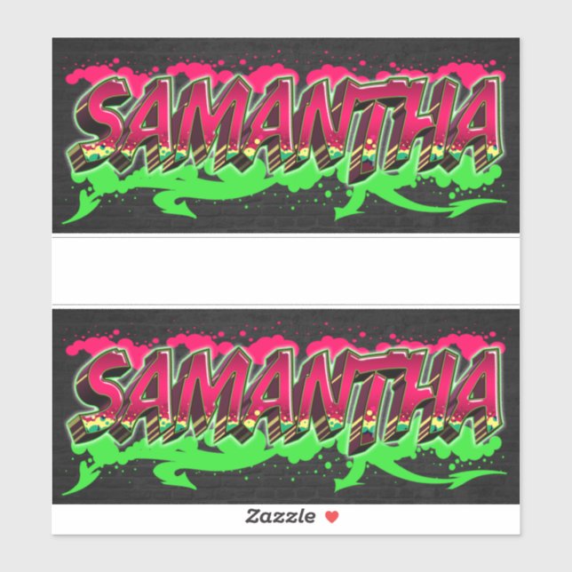 Samantha First Name Graffiti Sticker (Sheet)
