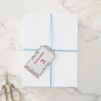 Samantha Floral Gift Tags, Watercolor Birthday  Gift Tags