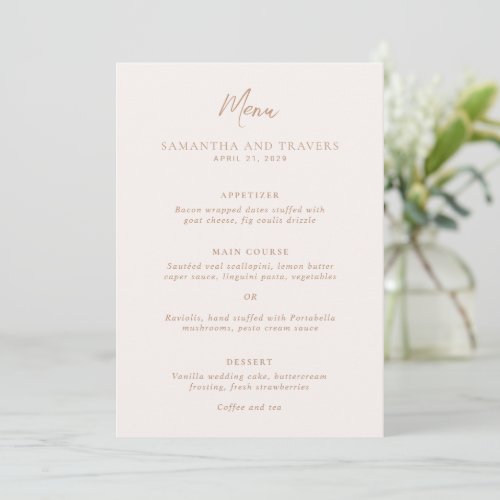 Samantha Tan Traditional Elegant Wedding Menu