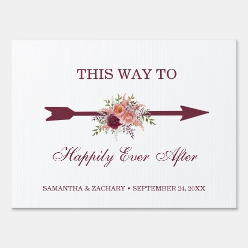 Samantha Wedding This Way Directional Sign