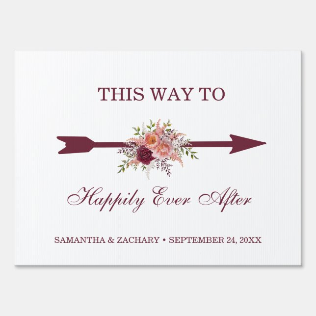 Samantha Wedding This Way Directional Sign (Front)