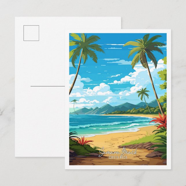 Samara Beach Costa Rica Vintage Travel Postcard (Front/Back)