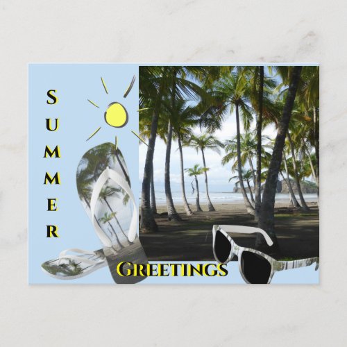 Smara Beach Summer Greetings Cust Postcard