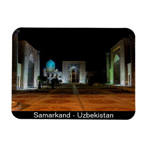 Samarkand Uzbekistan _ Registan square at night Magnet