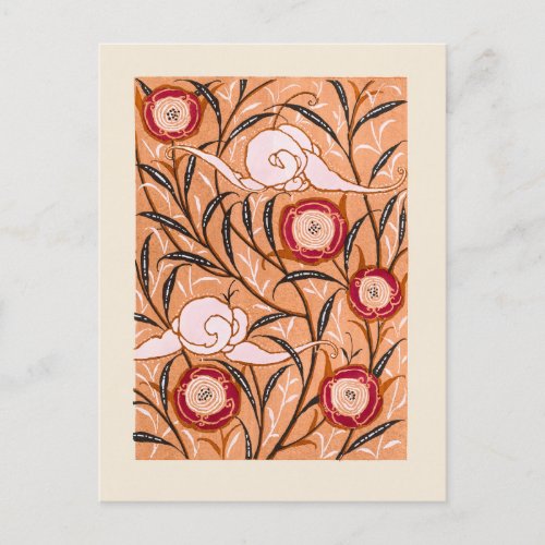 Samarkande Art Nouveau Flower Pattern Postcard