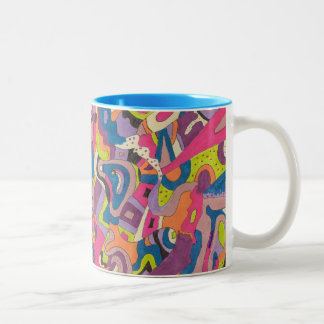 "Samba" Abstract Art Two-Tone Coffee Mug