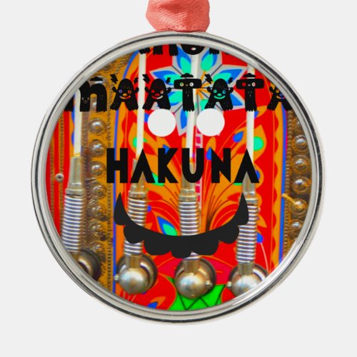 Samba Carnival colors Hakuna Matata blingspng Metal Ornament