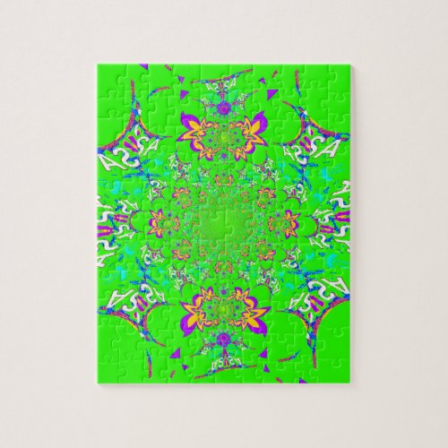 Samba Colorful Bright floral damask design colors Jigsaw Puzzle