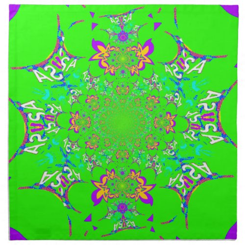 Samba Colorful Bright floral damask design colors Napkin