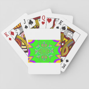 Samba Colorful Bright floral damask design colors Playing Cards