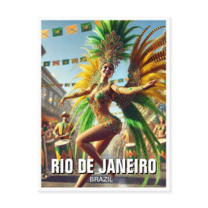 Samba Dancer Rio De Janeiro Brazil Postcard