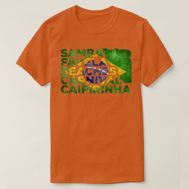 Samba Favela Beaches Carnival  Caipirinha Brazil f T-Shirt (Design Front)