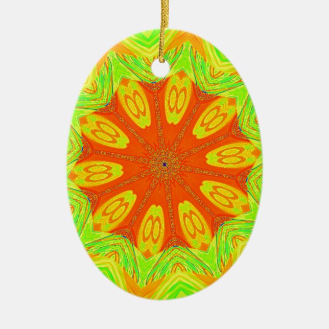 Samba Motif Art Print Ceramic Ornament (Front)