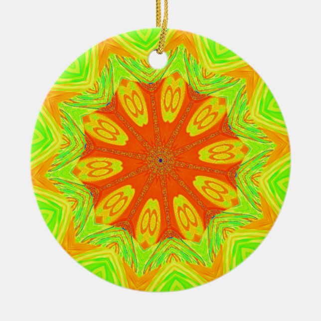 Samba Motif Art Print Ceramic Ornament (Front)