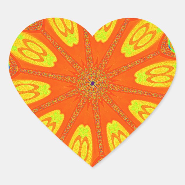 Samba Motif Art Print Heart Sticker (Front)