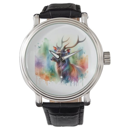 Sambar Deer AREF1614 1 _ Watercolor Watch