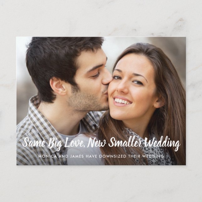 Same Big Love Smaller Wedding Photo Announcement Postcard (Front)