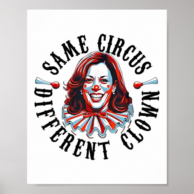 Same Circus Different Clown Funny Kamala Harris Cl Poster (Front)