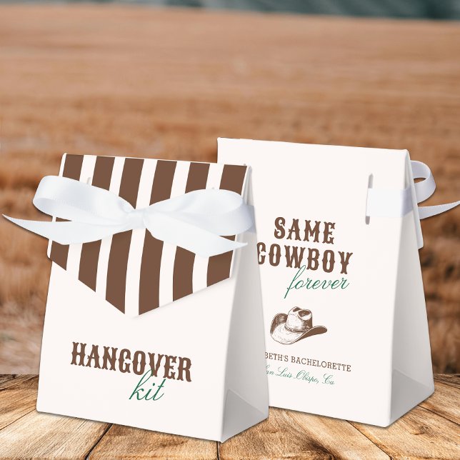Same Cowboy Forever Bachelorette Hangover Kit Favor Boxes (Creator Uploaded)