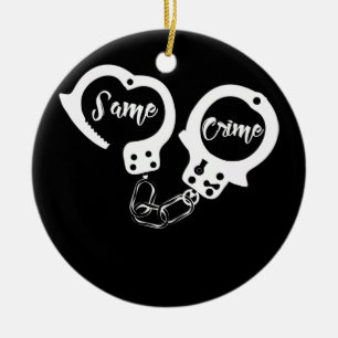 Same Crime Handcuff s Adult Handcuffs for Couples Ceramic Ornament
