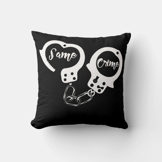 Same Crime Handcuff s Adult Handcuffs for Couples Throw Pillow (Front)