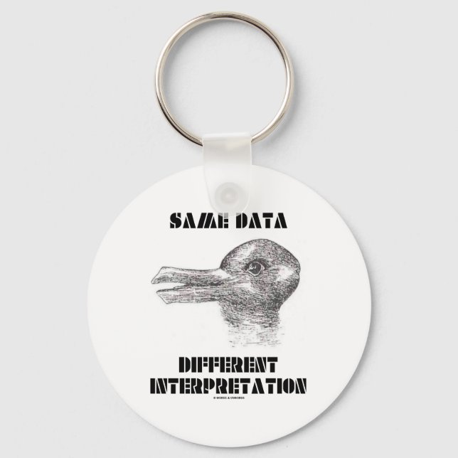 Same Data Different Interpretation (Duck Rabbit) Keychain (Front)