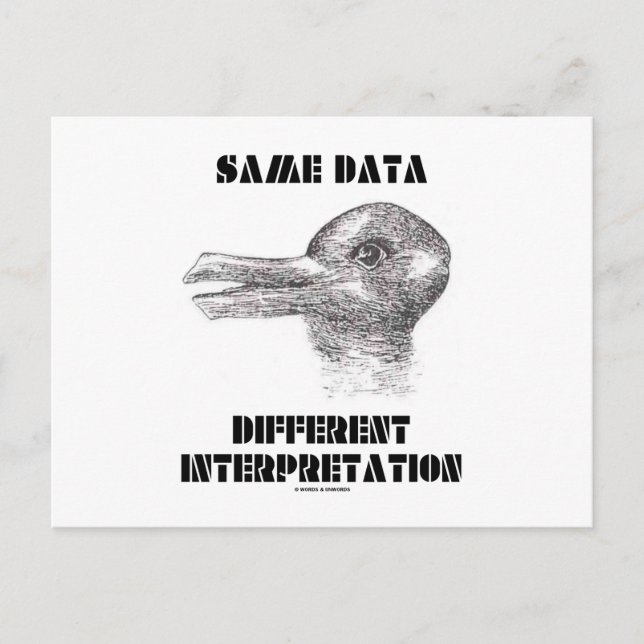 Same Data Different Interpretation (Duck Rabbit) Postcard (Front)