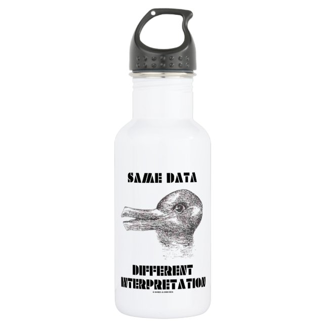 Same Data Different Interpretation (Duck Rabbit) Stainless Steel Water Bottle (Front)