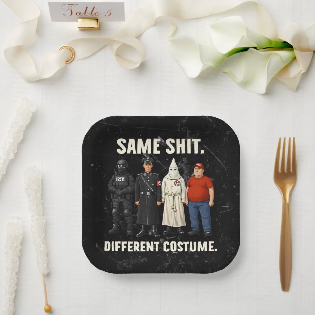 Same Different Costume Paper Plates (Wedding)