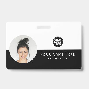 Same Front and Back Employee Photo, Logo, Name Badge