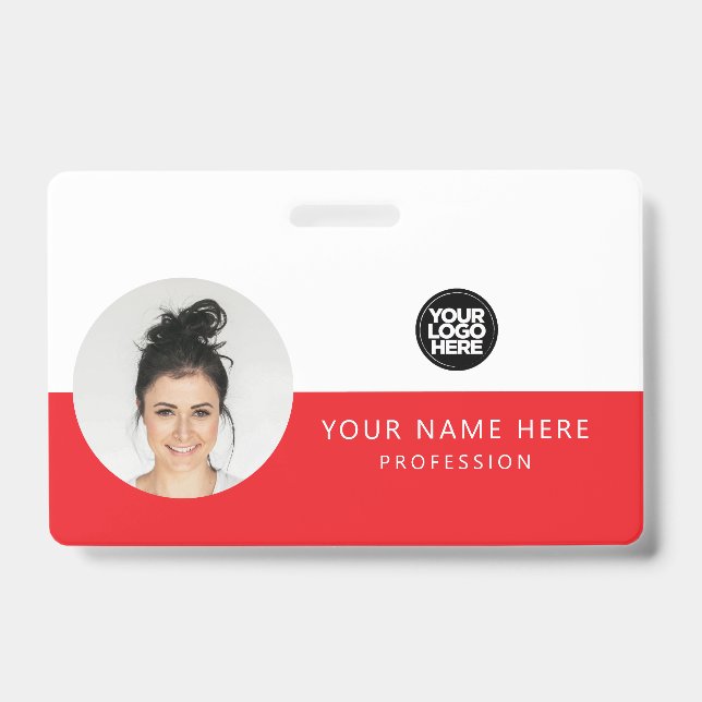 Same Front and Back | Employee Photo, Logo, Name Badge (Front)