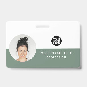 Same Front and Back   Employee Photo, Logo, Name Badge