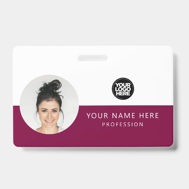 Same Front and Back | Employee Photo, Logo, Name Badge (Front)
