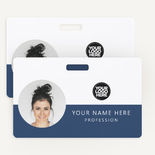 Same Front and Back Employee Photo, Logo, Name Badge