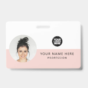 Same Front and Back   Employee Photo, Logo, Name Badge