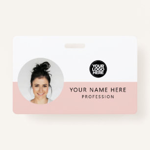 Same Front and Back   Employee Photo, Logo, Name Badge