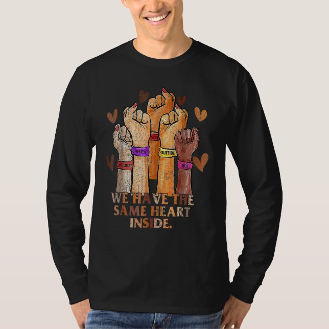Same Heart Black History Month BLM Melanin Pride W T-Shirt (Front)