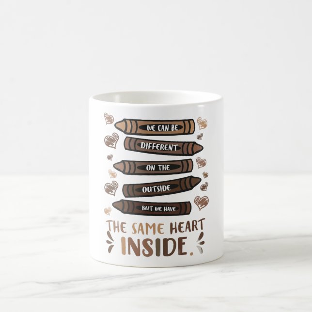 Same Heart Inside Black History Month Africa Funny Coffee Mug (Center)