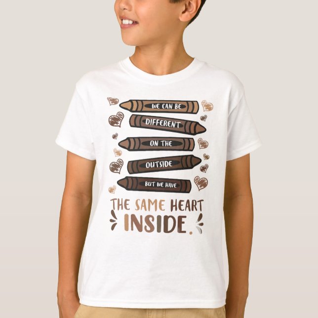 Same Heart Inside Black History Month Africa Funny T-Shirt (Front)