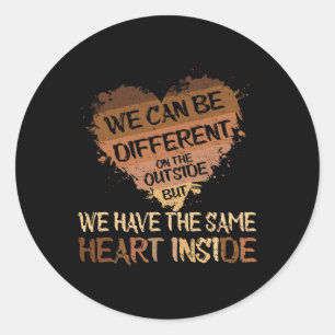 Same Heart Inside Juneteenth Black History Month B Classic Round Sticker