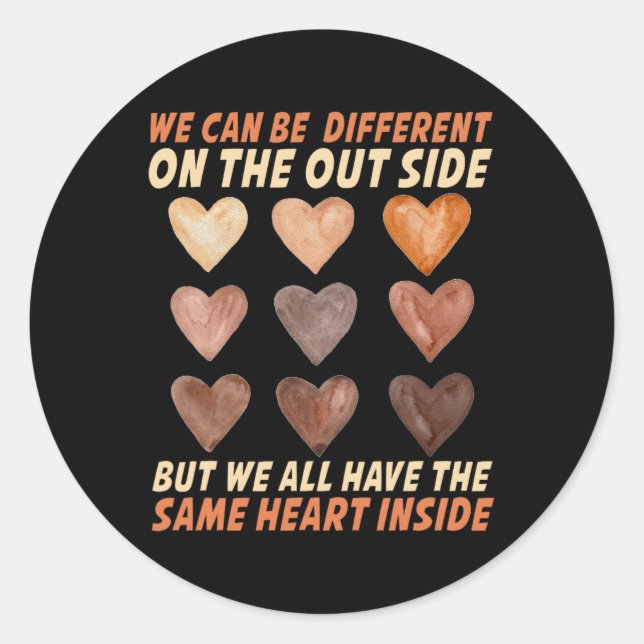 Same Heart Inside Juneteenth Black History Month W Classic Round Sticker (Front)