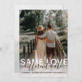 Same Love Different Date Wedding Typography Photo Announcement (Front/Back)
