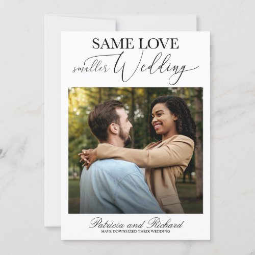 Same Love Downsize Wedding Simple Photo Invitation