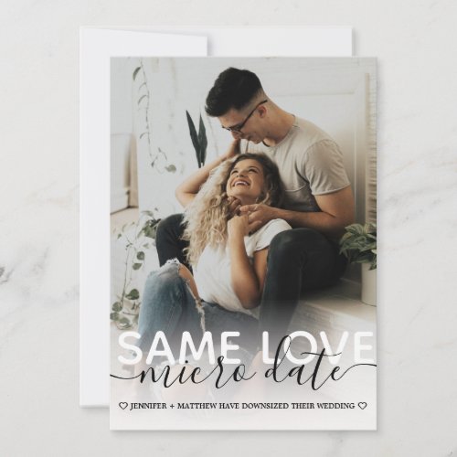Same Love MICRO Date Wedding Typography Photo Announcement