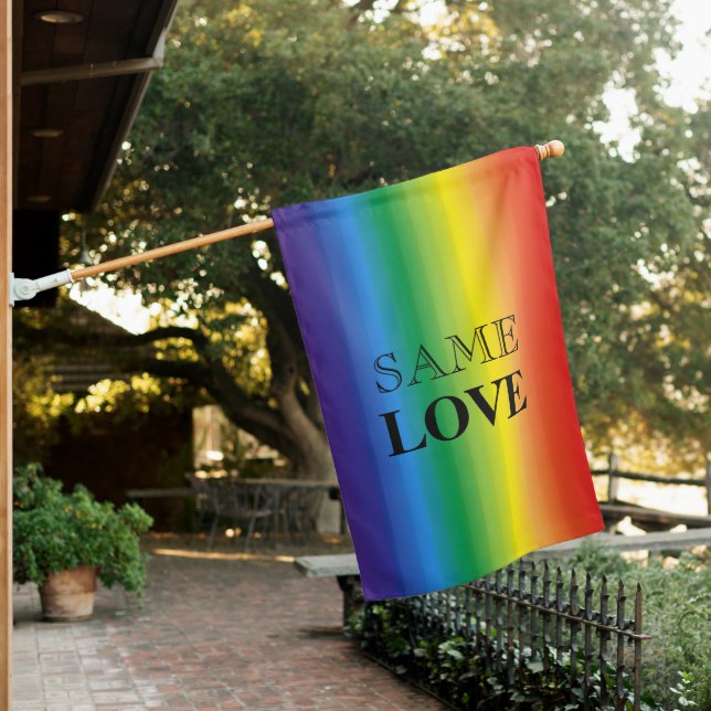 Same Love Ombre Rainbow Pride Summer Party Custom House Flag (In SItu)