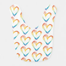 Same Love - Rainbow Sketch Heart Tile Bib