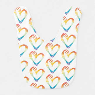 Same Love - Rainbow Sketch Heart Tile Bib